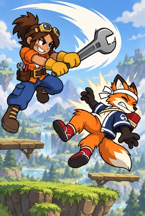 Foony Brawl Smash Bros-style platform fighter game online thumbnail