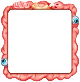 Zombie Frame: Braaaaaaains, also two eyeballs and a leg.