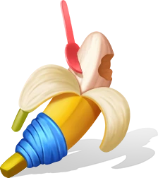 Banana Brunch Brush: Here at PaintBrush Ink., we spare no expense. For example, this banana, which we totally did not take from one of our interns.