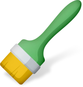 Green Brush: A brand new green paintbrush; take inspiration and paint some happy little trees.