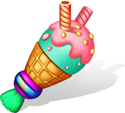 Ice Cream Brush: A tasty mint and strawberry ice cream, complete with chocolate wafers! Better paint quickly before it melts!