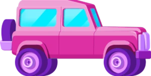 Pink SUV: Pretty in pink.