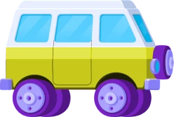Yellow Van: Almost reminiscent of a school bus.