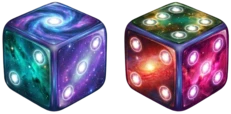 Galaxy dice skin with cosmic finish