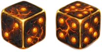 Lava dice skin with molten glow