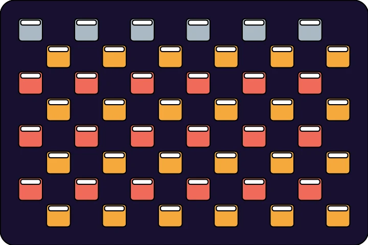 Checker Breakout brick pattern: a gappy checkerboard wall