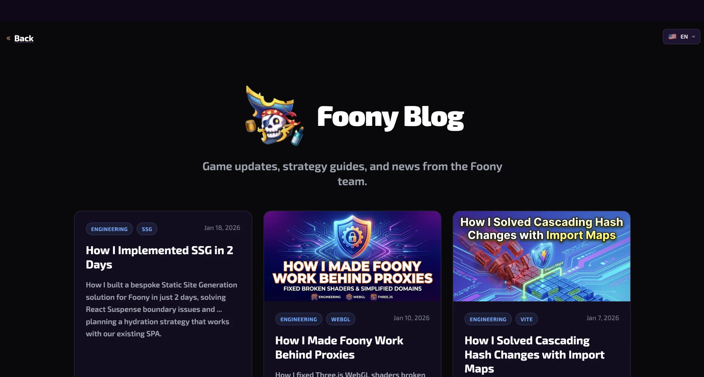 No JavaScript SSG for Foony's blogs